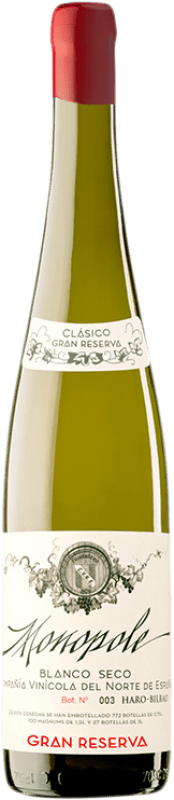 151,95 € Envio grátis | Vinho Branco Norte de España - CVNE Clássico, Monopole Grande Reserva D.O.Ca. Rioja La Rioja Espanha Viura 75 cl