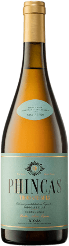 29,95 € Бесплатная доставка | Белое вино Bhilar Phincas Thousand Mils D.O.Ca. Rioja Страна Басков Испания Garnacha — Гренаш, Viura — Виура, Malvasia — Мальвасия 75 cl