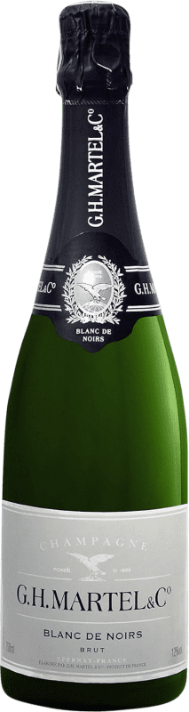57,95 € 送料無料 | 白スパークリングワイン G.H. Martel Blanc de Noirs Brut A.O.C. Champagne シャンパン フランス Chardonnay, Pinot Meunier ボトル 75 cl