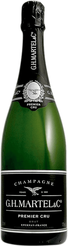 58,95 € 送料無料 | 白スパークリングワイン G.H. Martel Premier Cru Brut A.O.C. Champagne シャンパン フランス Pinot Black, Chardonnay ボトル 75 cl