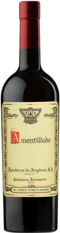 78,95 € Бесплатная доставка | Крепленое вино Argüeso Solera Fundacional 1822 Amontillado D.O. Jerez-Xérès-Sherry Андалусия Испания Palomino Fino бутылка Medium 50 cl