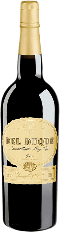 58,95 € 免费送货 | 强化酒 González Byass Amontillado del Duque VORS D.O. Jerez-Xérès-Sherry 安达卢西亚 西班牙 Palomino Fino 半瓶 37 cl