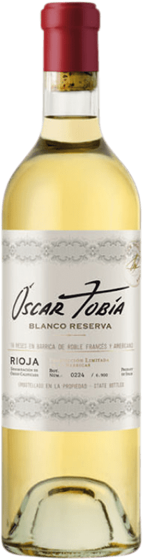 23,95 € Envío gratis | Vino Blanco Tobía Oscar Tobia Reserva D.O.Ca. Rioja La Rioja España Tempranillo, Viura, Malvasía, Maturana Botella 75 cl