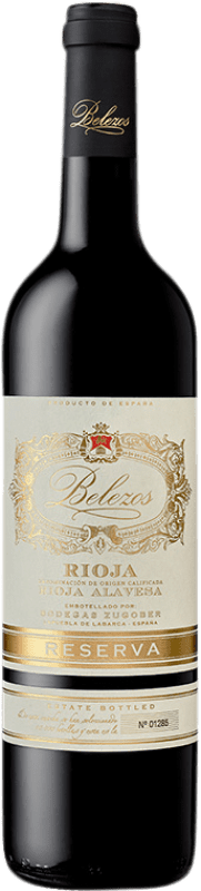 17,95 € Spedizione Gratuita | Vino rosso Zugober Belezos Riserva D.O.Ca. Rioja La Rioja Spagna Tempranillo, Graciano, Mazuelo Bottiglia 75 cl