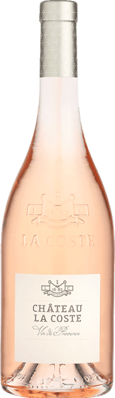 17,95 € Spedizione Gratuita | Vino rosato Château La Coste Rosé A.O.C. Côtes de Provence Provenza Francia Syrah, Grenache, Cabernet Sauvignon, Cinsault Bottiglia 75 cl