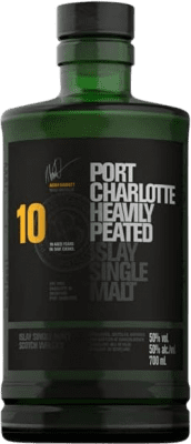 86,95 € 免费送货 | 威士忌单一麦芽威士忌 Bruichladdich Port Charlotte 苏格兰 英国 10 岁 瓶子 70 cl