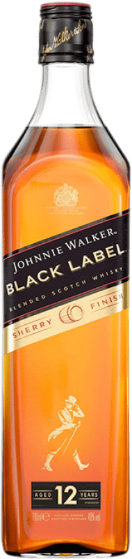 46,95 € Kostenloser Versand | Whiskey Blended Johnnie Walker Black Label Sherry Finish Schottland Großbritannien 12 Jahre Flasche 70 cl