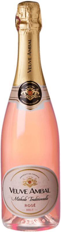 13,95 € Free Shipping | Rosé Sparkling Wine Veuve Ambal Brut Traditional, Rosé A.O.C. Crémant de Bourgogne Burgundy France Chardonnay Bottle 75 cl