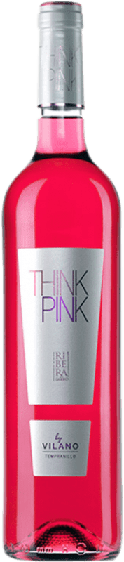 8,95 € 免费送货 | 桃红葡萄酒 Viña Vilano Think Pink D.O. Ribera del Duero 卡斯蒂利亚莱昂 西班牙 Tempranillo — 丹魄 75 cl