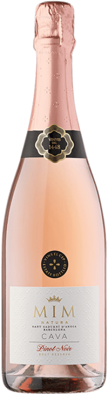 24,95 € Kostenloser Versand | Weißer Sekt El Cep Mim Natura D.O. Cava Katalonien Spanien Spätburgunder Flasche 75 cl