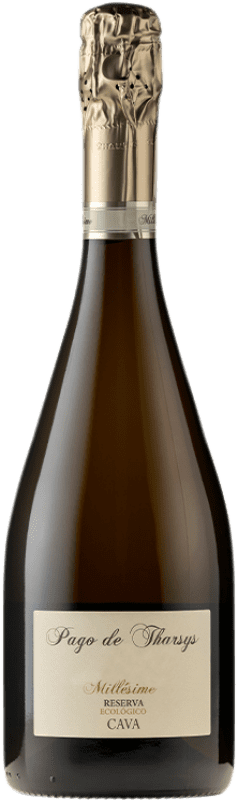 31,95 € Envio grátis | Espumante branco Pago de Tharsys Brut Reserva D.O. Cava Catalunha Espanha Chardonnay Garrafa 75 cl