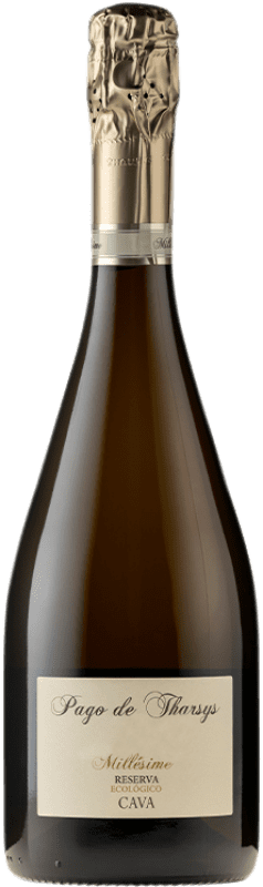 16,95 € Envío gratis | Espumoso blanco Pago de Tharsys Brut Reserva D.O. Cava Cataluña España Chardonnay Botella 75 cl