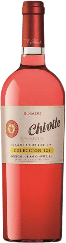 32,95 € 免费送货 | 玫瑰酒 Chivite Colección 125 年轻的 D.O. Navarra 纳瓦拉 西班牙 Tempranillo, Grenache 瓶子 75 cl