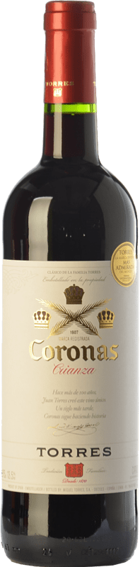 6,95 € Free Shipping | Red wine Torres Coronas Crianza D.O. Catalunya Catalonia Spain Tempranillo, Cabernet Sauvignon Bottle 75 cl