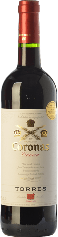 7,95 € Free Shipping | Red wine Torres Coronas Aged D.O. Catalunya Catalonia Spain Tempranillo, Cabernet Sauvignon Bottle 75 cl