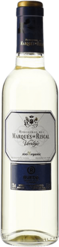 8,95 € Spedizione Gratuita | Vino bianco Marqués de Riscal Giovane D.O. Rueda Castilla y León Spagna Verdejo Mezza Bottiglia 37 cl