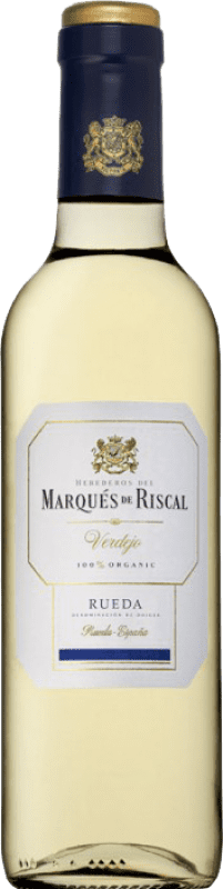 7,95 € 送料無料 | 白ワイン Marqués de Riscal 若い D.O. Rueda カスティーリャ・イ・レオン スペイン Verdejo — ベルデホ Organic — 有機 ハーフボトル 37 cl
