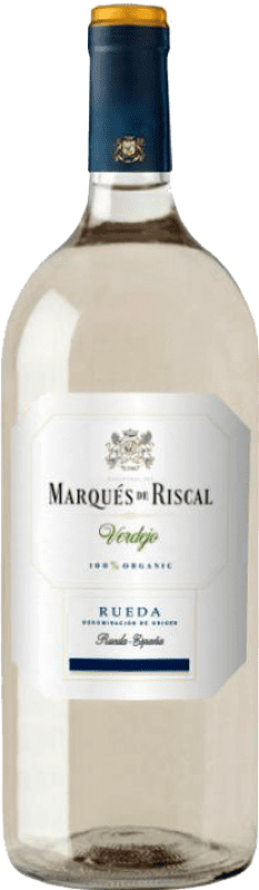 23,95 € Spedizione Gratuita | Vino bianco Marqués de Riscal Giovane D.O. Rueda Castilla y León Spagna Verdejo Bottiglia Magnum 1,5 L