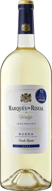 27,95 € Envoi gratuit | Vin Blanc Marqués de Riscal Jeune D.O. Rueda Castille et Leon Espagne Verdejo Organic — Biologique Bouteille Magnum 1,5 L