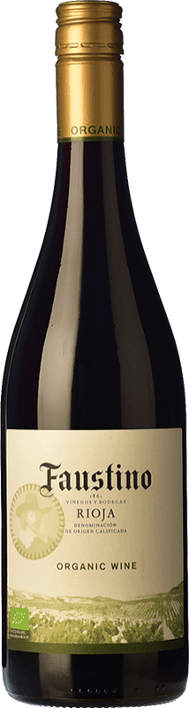 5,95 € Envío gratis | Vino Tinto Faustino Joven D.O.Ca. Rioja La Rioja España Tempranillo Organic — Ecológico Botella 75 cl