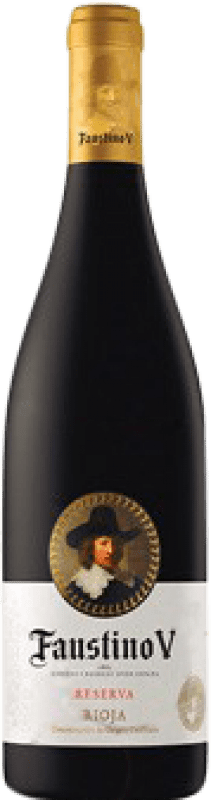 5,95 € Бесплатная доставка | Красное вино Faustino V Negre Резерв D.O.Ca. Rioja Ла-Риоха Испания Tempranillo, Mazuelo, Carignan Половина бутылки 37 cl