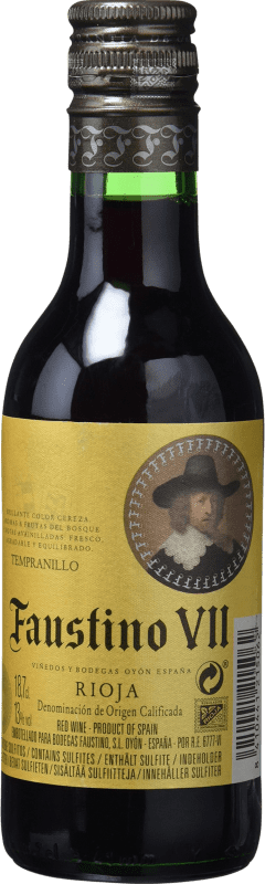 2,95 € Бесплатная доставка | Розовое вино Faustino VII Молодой D.O.Ca. Rioja Ла-Риоха Испания Tempranillo, Grenache Маленькая бутылка 18 cl