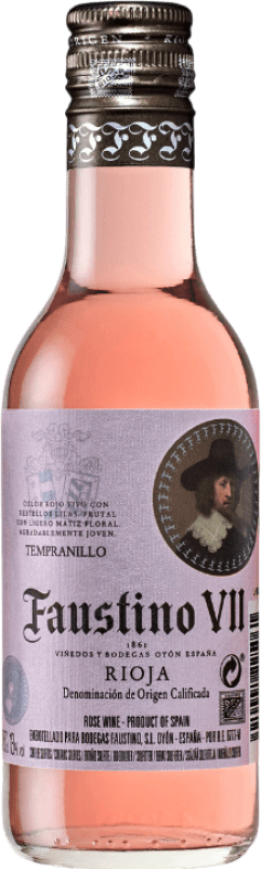 2,95 € Envío gratis | Vino Rosado Faustino VII Joven D.O.Ca. Rioja La Rioja España Tempranillo, Garnacha Botellín 18 cl