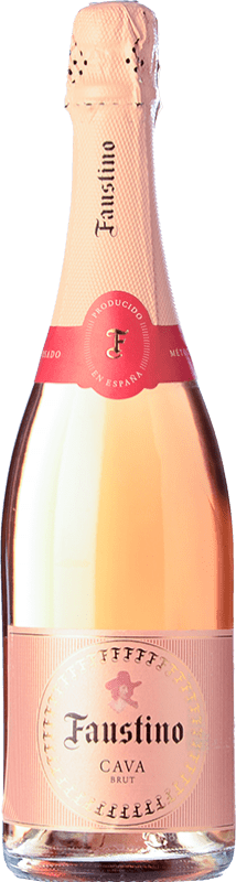 6,95 € Envío gratis | Espumoso rosado Faustino Rosse Brut Joven D.O. Cava Cataluña España Garnacha Botella 75 cl