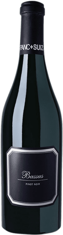 21,95 € Free Shipping | Red wine Hispano-Suizas Bassus Aged D.O. Utiel-Requena Levante Spain Pinot Black Bottle 75 cl