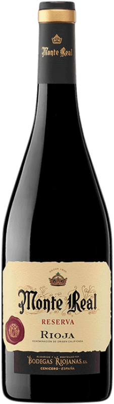11,95 € 免费送货 | 红酒 Bodegas Riojanas Monte Real 预订 D.O.Ca. Rioja 拉里奥哈 西班牙 Tempranillo, Graciano, Mazuelo, Carignan 瓶子 75 cl