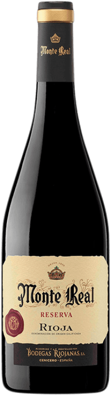 12,95 € Envio grátis | Vinho Tinto Bodegas Riojanas Monte Real Reserva D.O.Ca. Rioja La Rioja Espanha Tempranillo, Graciano, Mazuelo, Cariñena — Carignan 75 cl