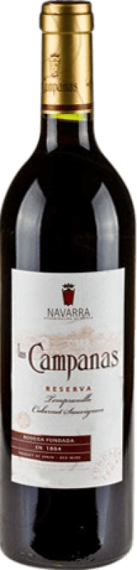 6,95 € Free Shipping | Red wine Vinícola Navarra Las Campanas Reserve D.O. Navarra Navarre Spain Tempranillo, Cabernet Sauvignon Bottle 75 cl