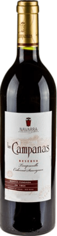 6,95 € Kostenloser Versand | Rotwein Vinícola Navarra Las Campanas Reserve — Gereift D.O. Navarra Navarra Spanien Tempranillo, Cabernet Sauvignon Flasche 75 cl