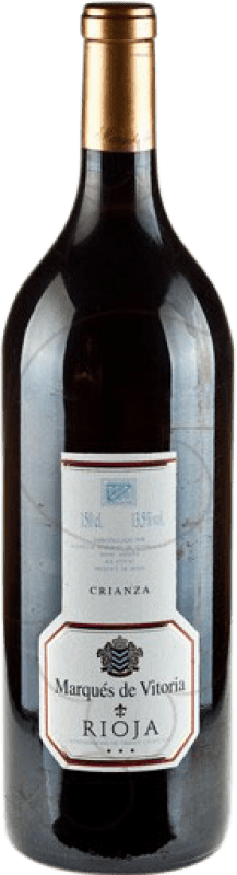 21,95 € Бесплатная доставка | Красное вино Marqués de Vitoria Crianza — Крианса D.O.Ca. Rioja Ла-Риоха Испания Tempranillo — Темпранильо Бутылка Магнум 1,5 L