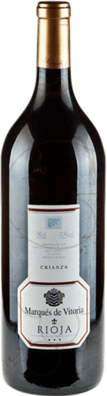 19,95 € Envio grátis | Vinho tinto Marqués de Vitoria Crianza D.O.Ca. Rioja La Rioja Espanha Tempranillo Garrafa Magnum 1,5 L