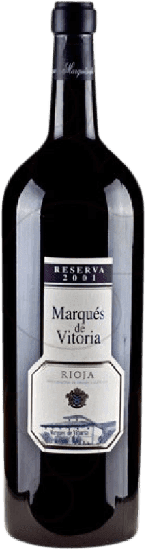 85,95 € Kostenloser Versand | Rotwein Marqués de Vitoria Reserve D.O.Ca. Rioja La Rioja Spanien Tempranillo Spezielle Flasche 5 L