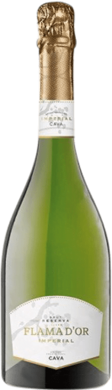 7,95 € Kostenloser Versand | Weißer Sekt Castell d'Or Flama d'Or Imperial Brut — Herb Reserve — Gereift D.O. Cava Katalonien Spanien Macabeo, Xarel·lo, Chardonnay, Parellada Flasche 75 cl