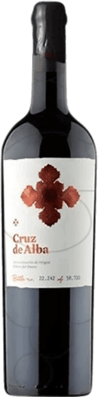 59,95 € Kostenloser Versand | Rotwein Cruz de Alba Crianza — Kurze Fassreifung D.O. Ribera del Duero Kastilien und León Spanien Tempranillo Doppelmagnum Jeroboam-Flasche 3 L