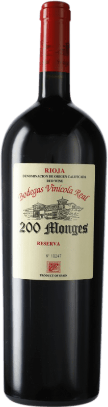 102,95 € 免费送货 | 红酒 Vinícola Real 200 Monges 预订 D.O.Ca. Rioja 拉里奥哈 西班牙 Tempranillo, Grenache, Graciano 瓶子 Magnum 1,5 L