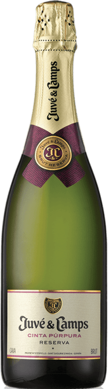 11,95 € Spedizione Gratuita | Spumante Bianco Juvé y Camps Cinta Púrpura Brut Riserva D.O. Cava Catalogna Spagna Macabeo, Xarel·lo, Parellada Mezza Bottiglia 37 cl