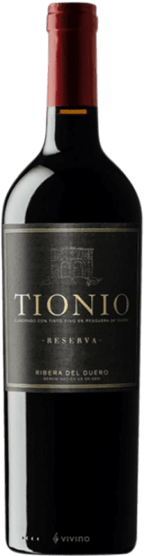 29,95 € 免费送货 | 红酒 Tionio 预订 D.O. Ribera del Duero 卡斯蒂利亚莱昂 西班牙 Tempranillo 瓶子 75 cl