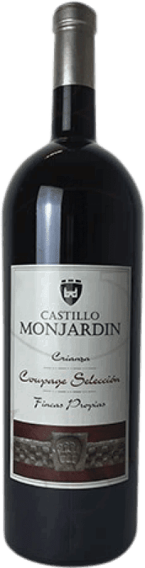 15,95 € 免费送货 | 红酒 Castillo de Monjardín 岁 D.O. Navarra 纳瓦拉 西班牙 Tempranillo, Merlot, Cabernet Sauvignon 瓶子 Magnum 1,5 L