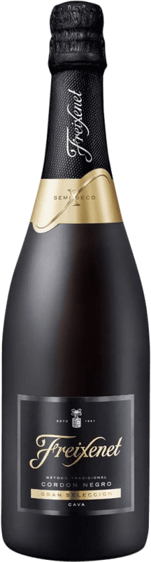 10,95 € Kostenloser Versand | Weißer Sekt Freixenet Cordón Semiseco — Halbtrocken Negro — Schwarz D.O. Cava Katalonien Spanien Macabeo, Xarel·lo, Parellada 75 cl