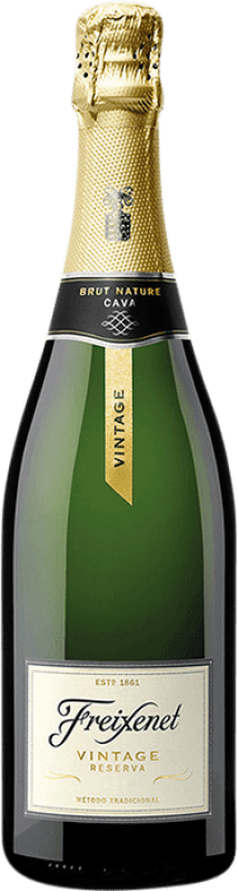 10,95 € Kostenloser Versand | Weißer Sekt Freixenet Vintage Brut Natur Reserve D.O. Cava Katalonien Spanien Macabeo, Xarel·lo, Parellada Flasche 75 cl