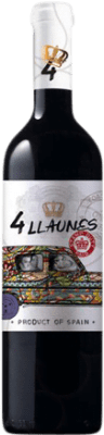 6,95 € Kostenloser Versand | Rotwein Family Owned 4 Llaunes Jung Levante Spanien Monastrell Flasche 75 cl