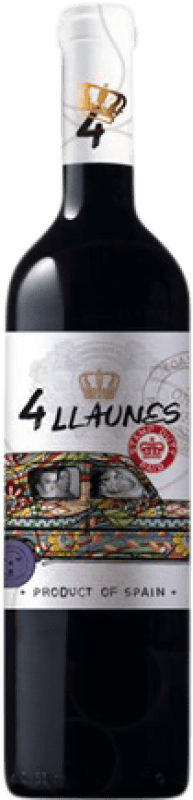 8,95 € Free Shipping | Red wine Family Owned 4 Llaunes Young Levante Spain Monastrell Bottle 75 cl