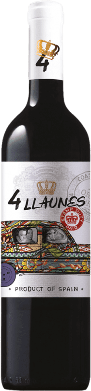 6,95 € Бесплатная доставка | Красное вино Family Owned 4 Llaunes молодое Levante Испания Monastrell — Монастрель Бутылка 75 cl