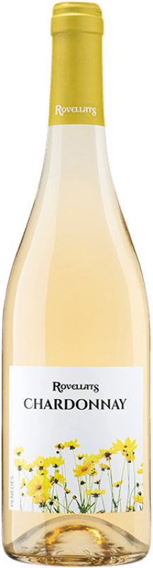 9,95 € 免费送货 | 白酒 Rovellats 年轻的 D.O. Penedès 加泰罗尼亚 西班牙 Chardonnay 瓶子 75 cl