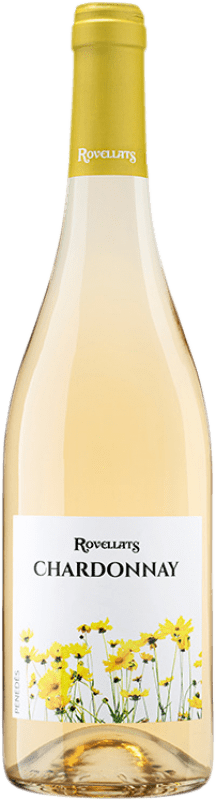 8,95 € Spedizione Gratuita | Vino Bianco Rovellats Giovane D.O. Penedès Catalogna Spagna Chardonnay 75 cl