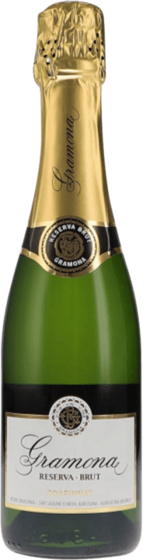 16,95 € Бесплатная доставка | Белое игристое вино Gramona Brut — брют Резерва D.O. Cava Каталония Испания Macabeo — Макабео, Xarel·lo — Шарелло, Chardonnay — Шардоне, Parellada — Парельяда Полубутылка 37 cl